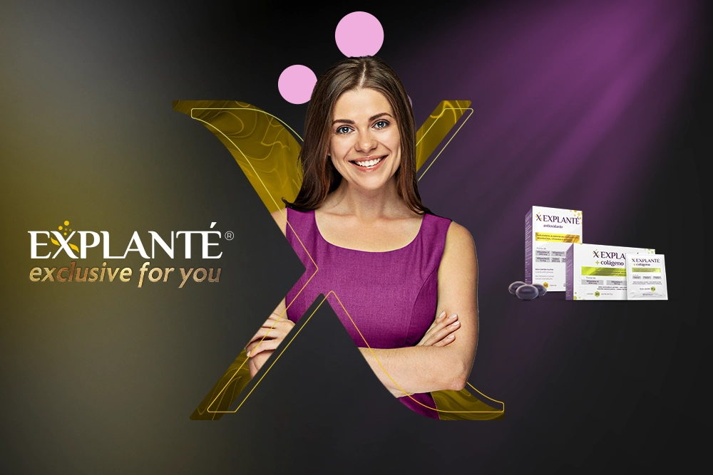 Imagem de divulgação da promoção Explanté Exclusive for You para Antioxidante e Colágeno com Desconto.